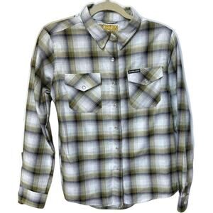 Dixxon x Sublime Limited Edition Flannel Shirt Women's Medium Black White Yellow